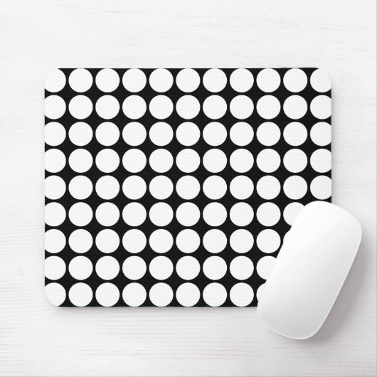 Minimale weiße Punkte auf massivem schwarzen Hinte Mousepad (Mit Mouse)