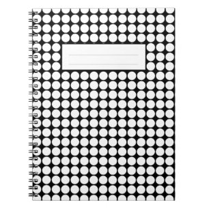 Minimale weiße Punkte auf massivem schwarzen Hinte Notizblock