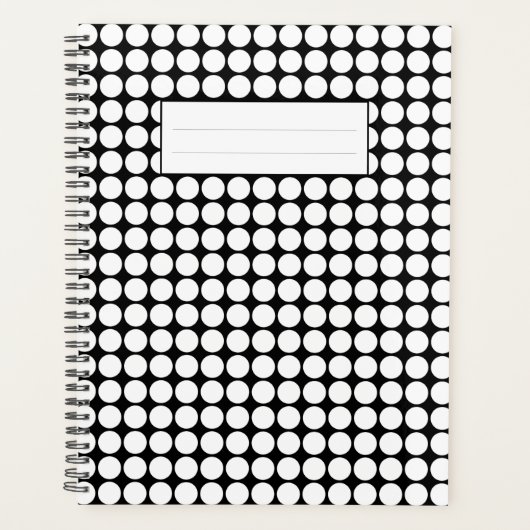 Minimale weiße Punkte auf massivem schwarzen Hinte Planer (Vorderseite)