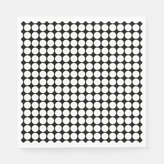 Minimale weiße Punkte auf massivem schwarzen Hinte Serviette (Vorderseite)