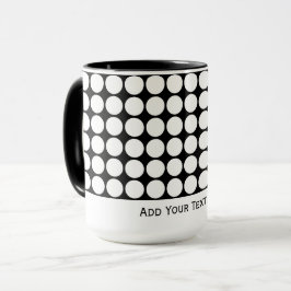 Minimale weiße Punkte auf massivem schwarzen Hinte Tasse