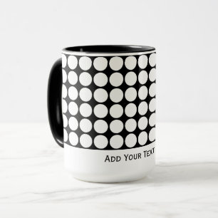 Minimale weiße Punkte auf massivem schwarzen Hinte Tasse