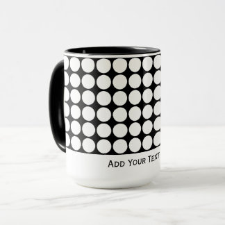 Minimale weiße Punkte auf massivem schwarzen Hinte Tasse