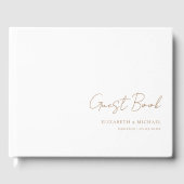 Minimale, weiße Schreibschrift Gästebuch (Vorderseite)