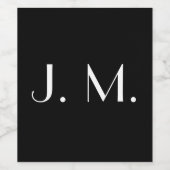 Minimale weiße Typografie mit zwei Buchstaben Schw Weinetikett (Einzelnes Label)