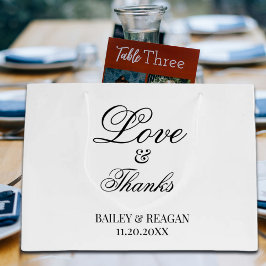 Minimale weiße und schwarze Hochzeit Große Geschenktüte