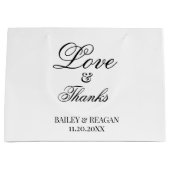 Minimale weiße und schwarze Hochzeit Große Geschenktüte (Vorderseite)
