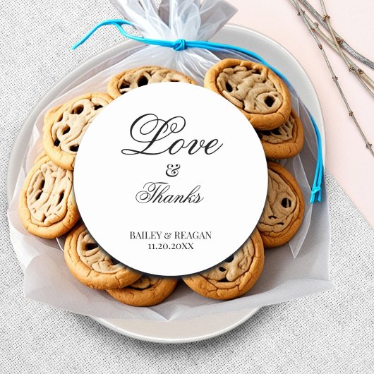 Minimale weiße und schwarze Hochzeit Runder Aufkleber