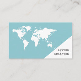 Minimale Weltkarte U AUSWAHL ALLE FARBEN Visitenkarte