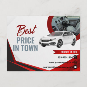 Minimale Werbepostkarte für Autodetailing Postkarte