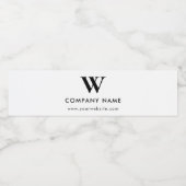 Minimale Werbeunternehmen Logo-Monogramm Wasserflaschenetikett (Einzelnes Label)