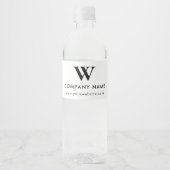 Minimale Werbeunternehmen Logo-Monogramm Wasserflaschenetikett (Vorderseite)