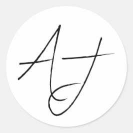 Minimale White & Black Wedding Runder Aufkleber