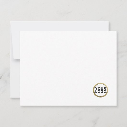 Minimale White-Flat-Note-Karte für Business-Logos Mitteilungskarte (Vorderseite)