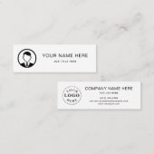 Minimale White Mini Calling Card mit schwarzem Scr Telefonnummerkarte (Vorne/Hinten)