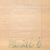 Minimale Wildblume Acryleinladungen (Vorderseite)