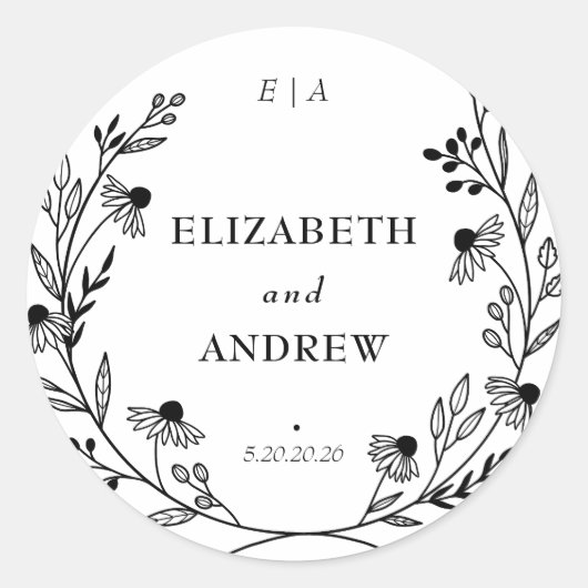 Minimale Wildblume | Aufkleber für die Gastgeschen (Vorderseite)