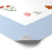 Minimale Wildblume Baby Dusche Willkommen Poster (Ecke)