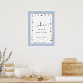 Minimale Wildblume Baby Dusche Willkommen Poster (Küche)