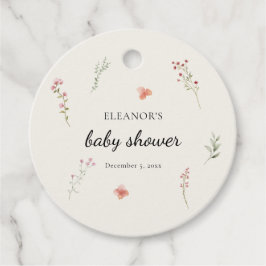 Minimale Wildblume Boho Babydusche Geschenkanhänger