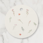 Minimale Wildblume Boho Babydusche Geschenkanhänger (Rückseite)