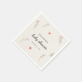 Minimale Wildblume Boho Babydusche Serviette (Ecke)