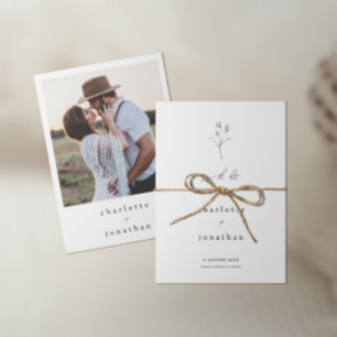 Minimale Wildblume Hochzeit Save The Date