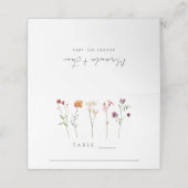 Minimale Wildblume Lesbische Blütenhochzeit Platzkarte (Außenseite Aufgefaltet)