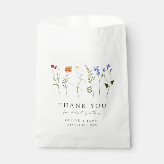 Minimale Wildblume LGBTQ Gay Pride Blumenzwiebeln Geschenktütchen (Vorderseite)