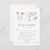 Minimale Wildblume LGBTQ Gay Pride Blumenzwiebeln RSVP Karte (Vorne/Hinten)