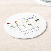 Minimale Wildblume LGBTQ Gay Pride Blumenzwiebeln Runder Pappuntersetzer (Angewinkelt)