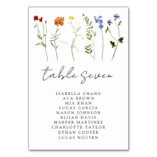 Minimale Wildblume LGBTQ Gay Pride Blumenzwiebeln Tischnummer