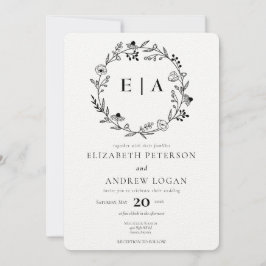 Minimale Wildblume | Wreath Wedding Einladung