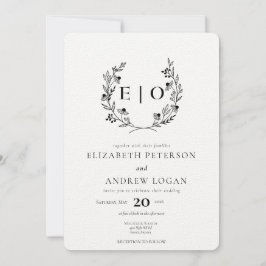 Minimale Wildblume | Wreath Wedding Einladung