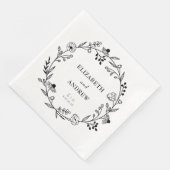 Minimale Wildblume | Wreath Wedding Serviette (Ecke)