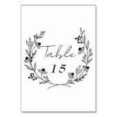 Minimale Wildblume | Wreath Wedding Tischnummer (Rückseite)