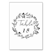 Minimale Wildblume | Wreath Wedding Tischnummer (Rückseite)