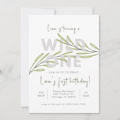 Minimale Wildblume zum Geburtstag Einladung (Vorderseite)