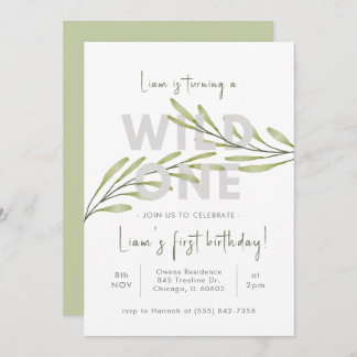 Minimale Wildblume zum Geburtstag Einladung