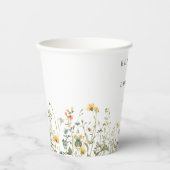 Minimale Wildblumen-Hochzeit Pappbecher (Vorderseite)