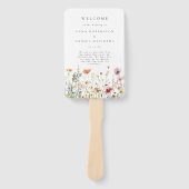 Minimale Wildblumen-Hochzeitsprogramm Fächer (Vorderseite)