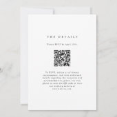 Minimale Wildblumen-QR-Code-Hochzeitseinladung Einladung (Rückseite)