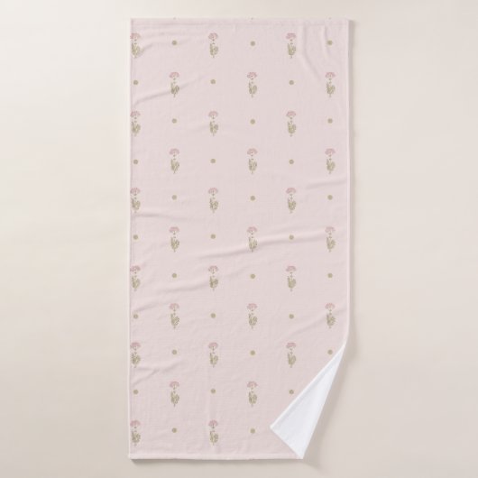 Minimale Wildblumenmuster mit Punkten Badehandtuch (Badehandtuch)