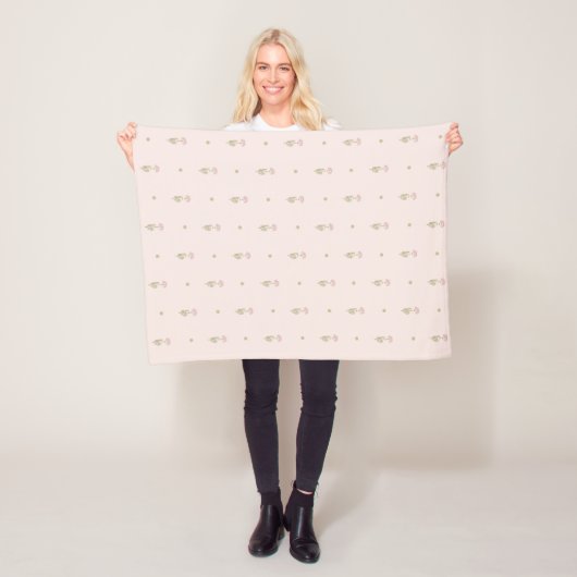 Minimale Wildblumenmuster mit Punkten Fleecedecke (Beispiel)