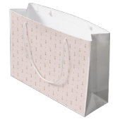 Minimale Wildblumenmuster mit Punkten Große Geschenktüte (Rückseite Schrägansicht)