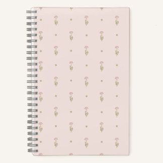Minimale Wildblumenmuster mit Punkten Notizblock
