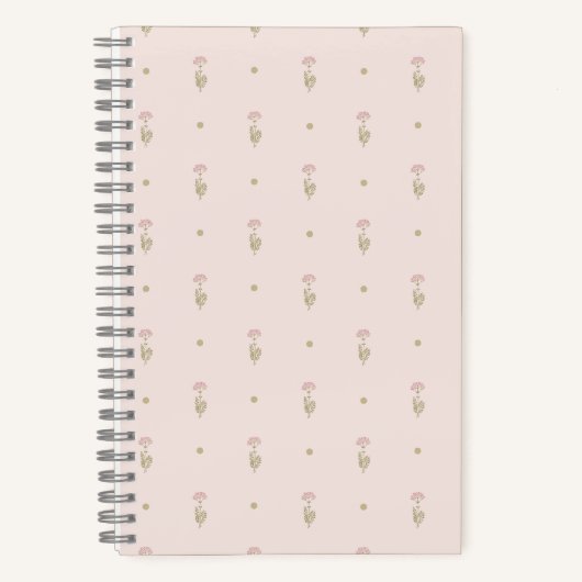 Minimale Wildblumenmuster mit Punkten Notizblock (Vorderseite)