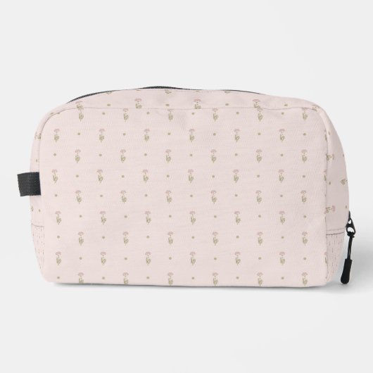 Minimale Wildblumenmuster mit Punkten Waschbeutel (Vorderseite)