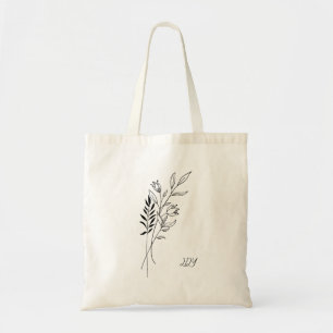 Minimale Wilf Blume , Bohemiam Minimal Tote Bag Tragetasche