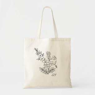 Minimale Wilf Blume , Bohemiam Minimal Tote Bag Tragetasche